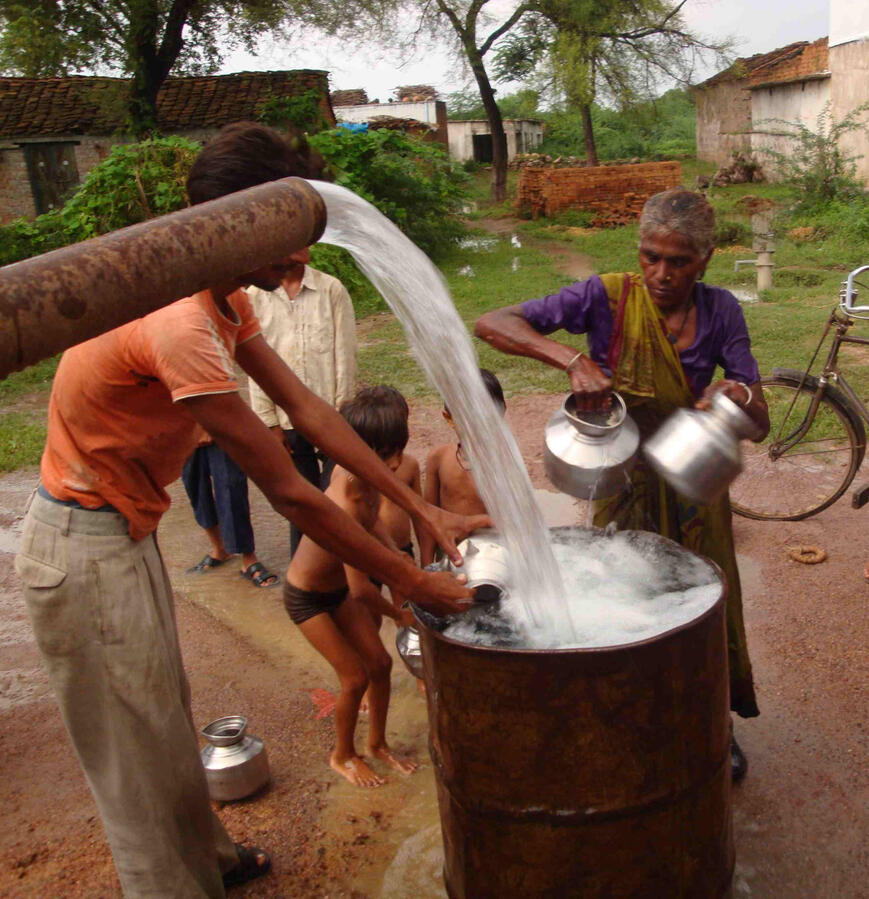 Water flowing in Uttar Pradesh, Aznar, India